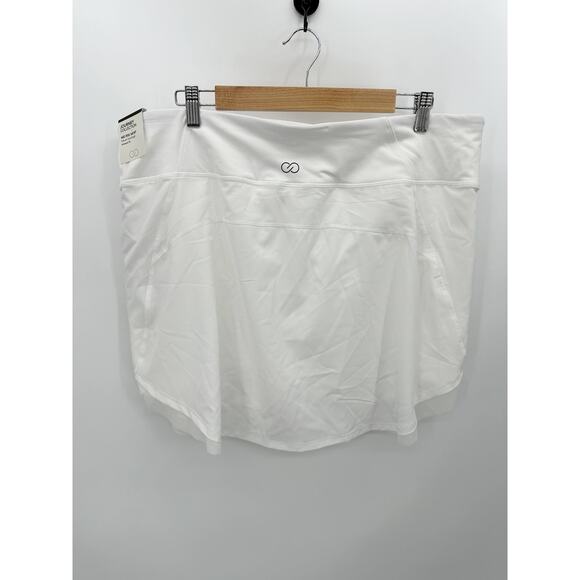 Calia Skirt Women XXL White Tulip Hem Built In Shorts Mini Skort Mid Rise - Picture 9 of 9